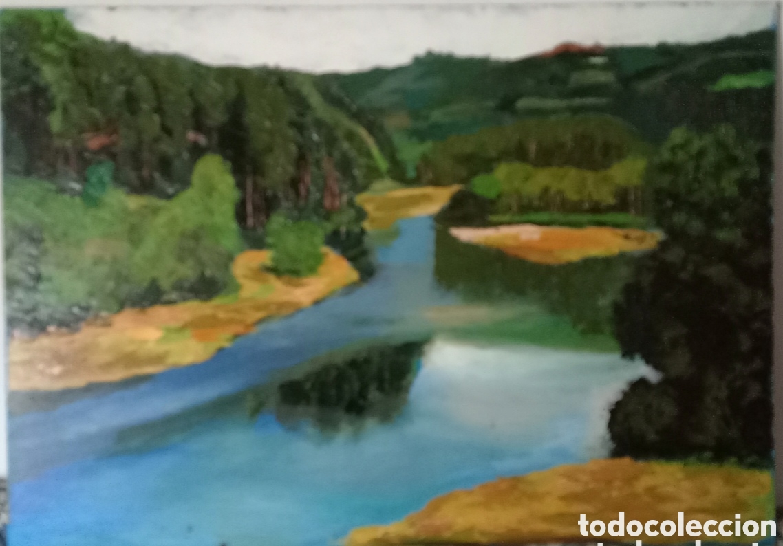 Art: Original pintura de grandes dimensiones. Paisaje espejo. &Oacute;leo sobre cart&oacute;n. 105cm x 75cm. Muy bonito