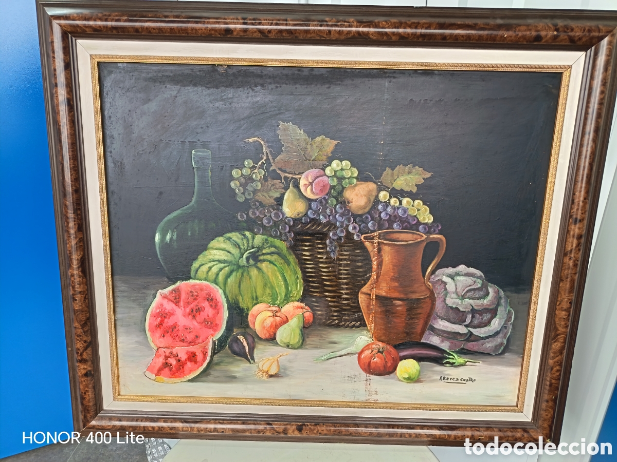 Arte: Bodeg&oacute;n estilo cl&aacute;sico Francisco Reyes Castro firmado