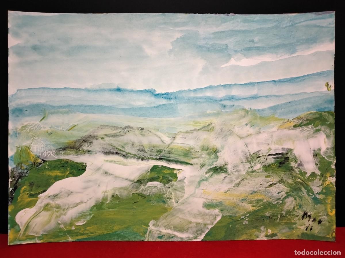 Arte: Obra estilo abstracto (HORIZONTE ) MAU (Manuel Planells Mart&iacute;) 42 cm x 30cm (A&Ntilde;O 2011)