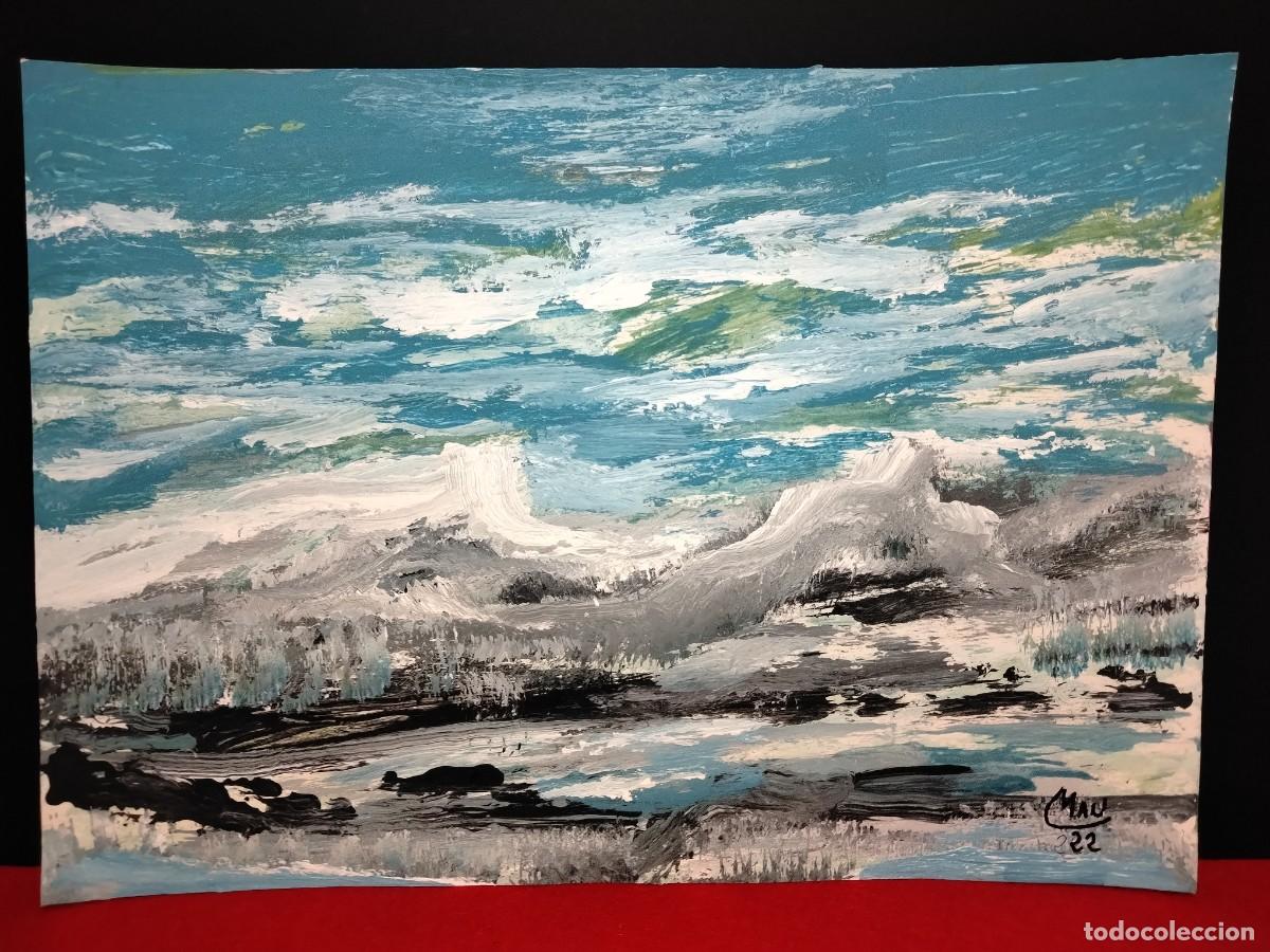 Arte: Obra estilo abstracto (OCEANIA ) MAU (Manuel Planells Mart&iacute;) 42 cm x 30cm (A&Ntilde;O 2022)