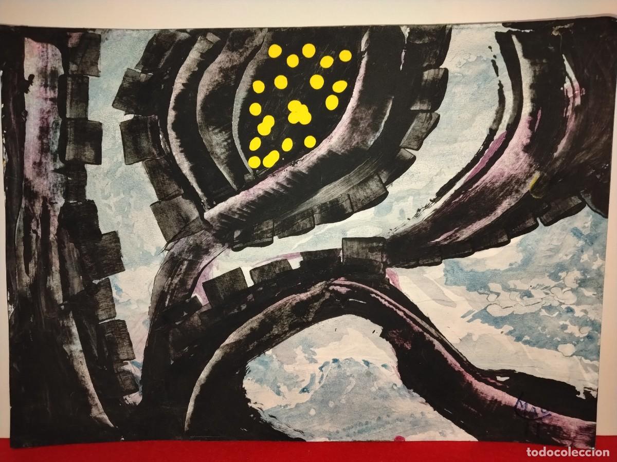 Arte: Obra estilo abstracto (MUNDO ENCANTADO ) MAU (Manuel Planells Mart&iacute;) 42 cm x 30cm (A&Ntilde;O 2019)