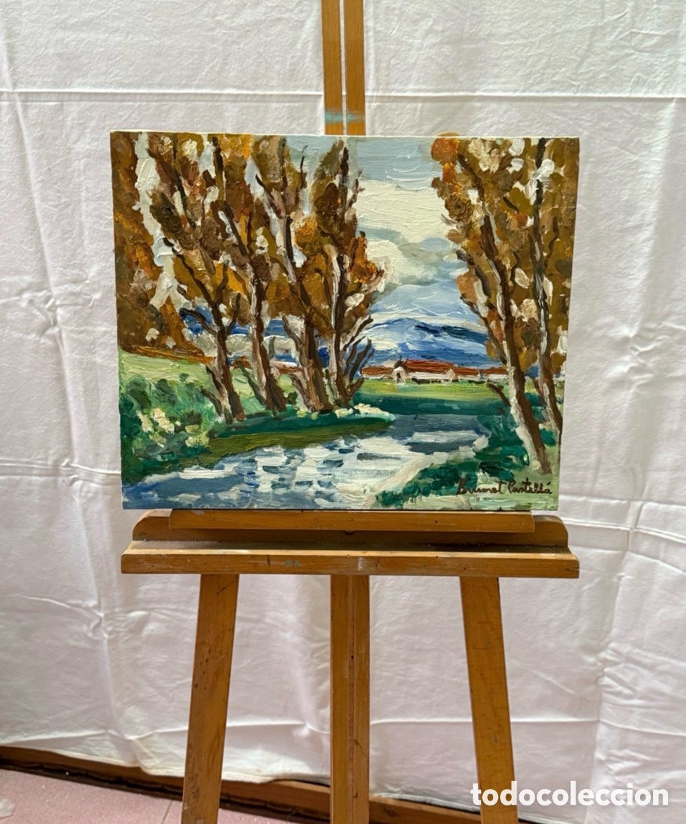 Arte: Brunet Castell&agrave; &oacute;leo Invierno en Vic paisaje catal&aacute;n firmado