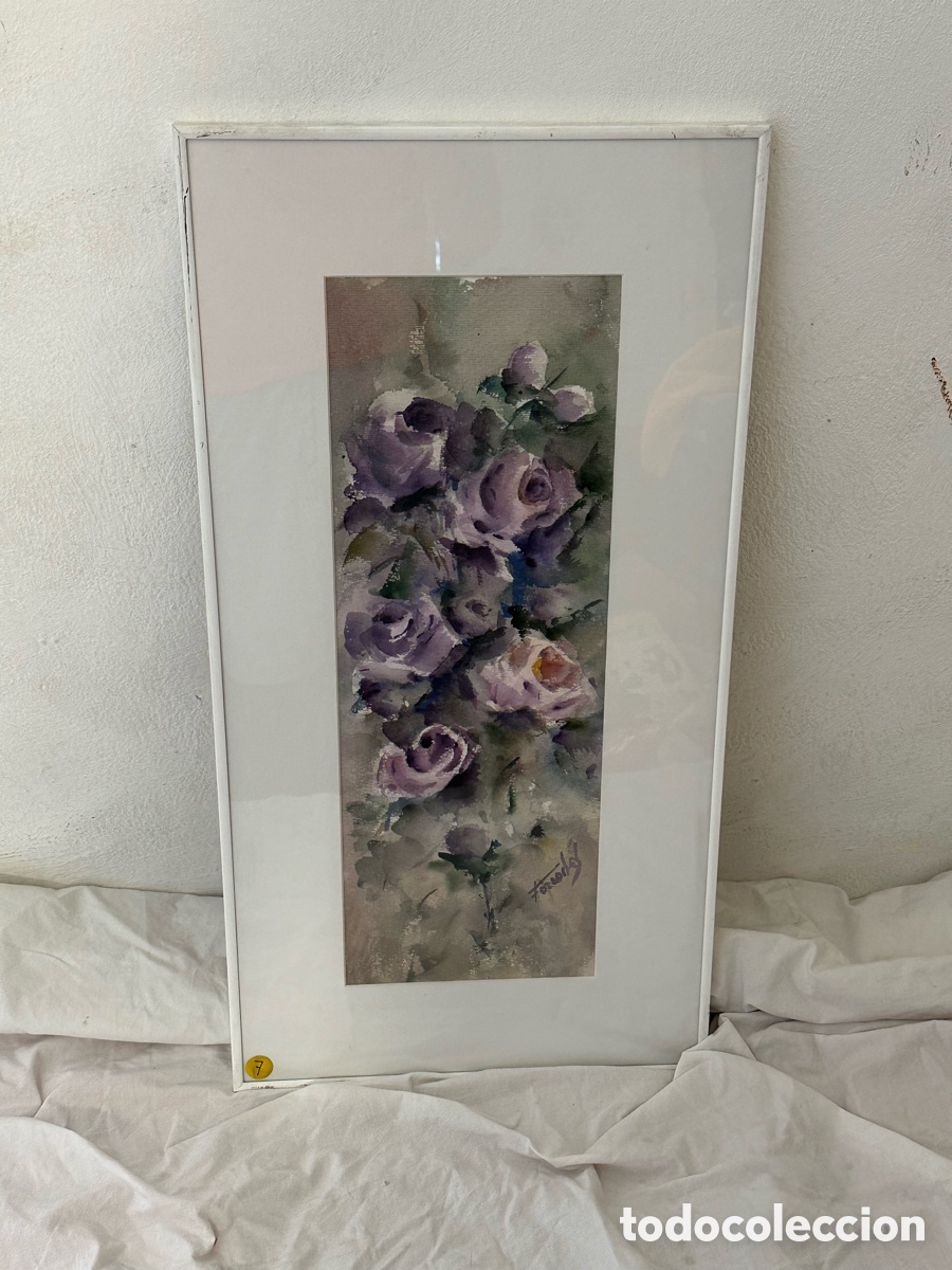 Arte: Mar&iacute;a Dolors Forcades i Vives acuarela sobre papel firmada enmarcada.