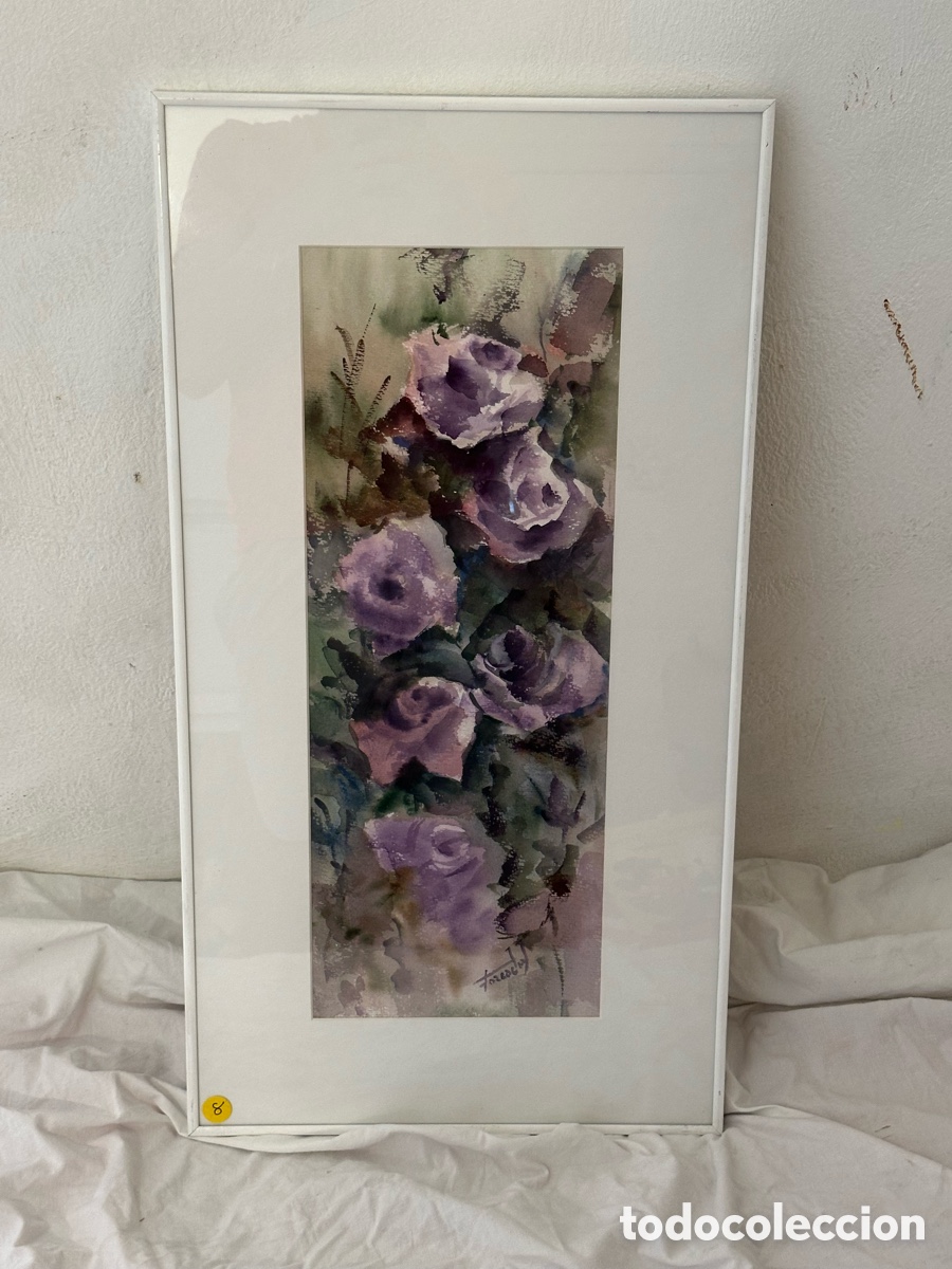 Arte: Mar&iacute;a Dolors Forcades i Vives acuarela sobre papel firmada enmarcada.