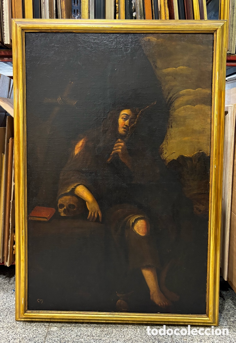 Arte: MAR&Iacute;A MAGDALENA PENITENTE - ESCUELA ESPA&Ntilde;OLA , SIGLO XVII - OLEO SOBRE TELA
