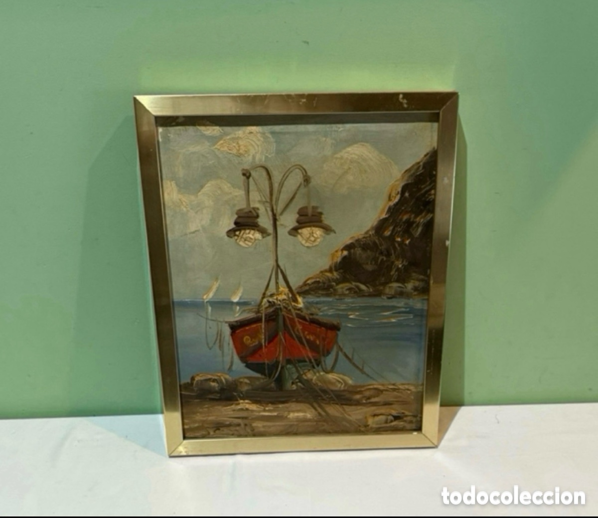 Arte: &Oacute;leo sobre lienzo Mar&iacute;na firmado Santi.