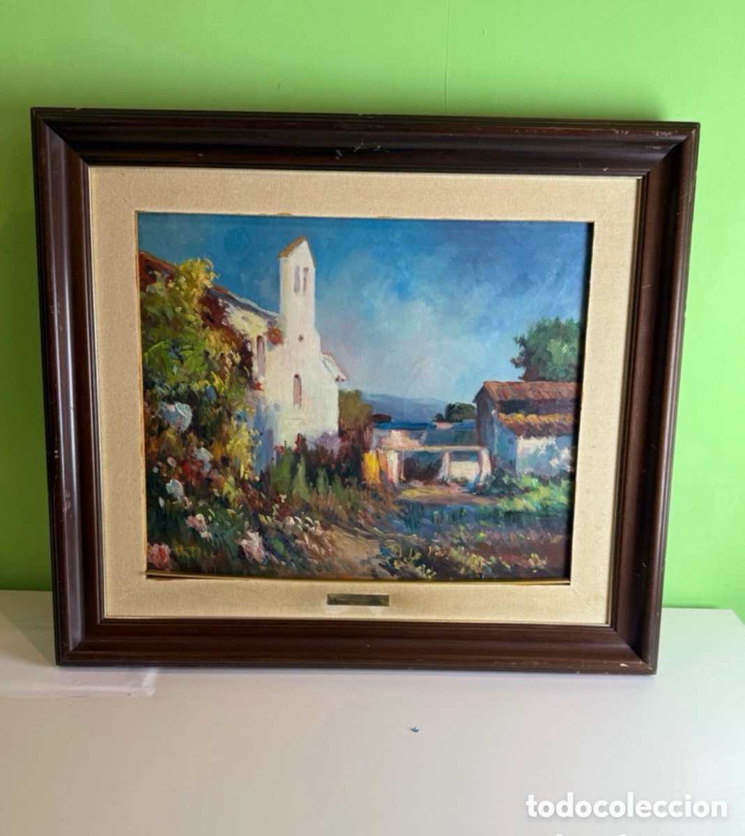 Arte: Paisaje de volanova. &Oacute;leo sobre lienzo de pintor valles