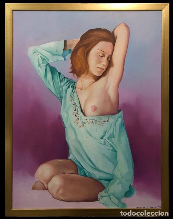 Arte: RETRATO DE MUJER SEMIDESNUDA - ESCUELA ESPA&Ntilde;OLA CONTEMPOR&Aacute;NEA