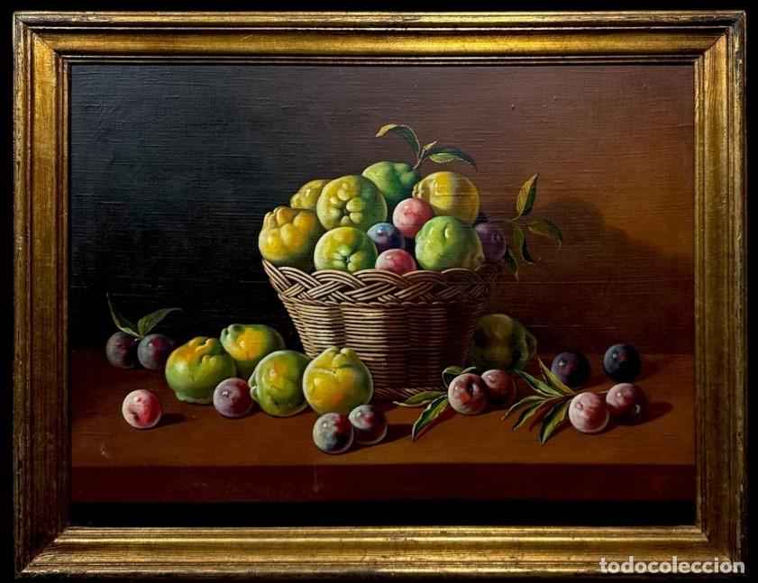 Arte: EXCELENTE BODEG&Oacute;N CON MEMBRILLOS Y CIRUELAS - ESCUELA ESPA&Ntilde;OLA S. XIX