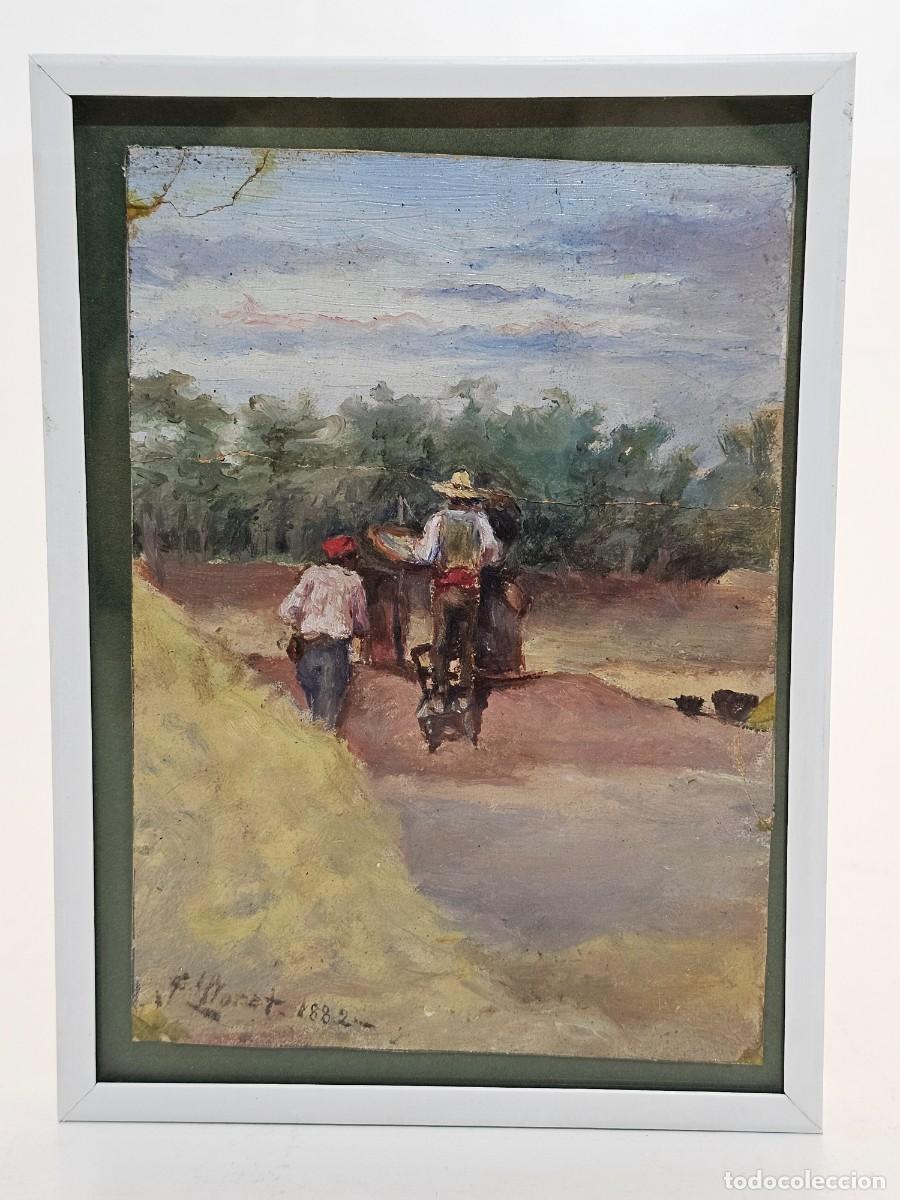 Arte: F. MORET 1882, PEQUE&Ntilde;O OLEO SOBRE CARTON, (16X11)