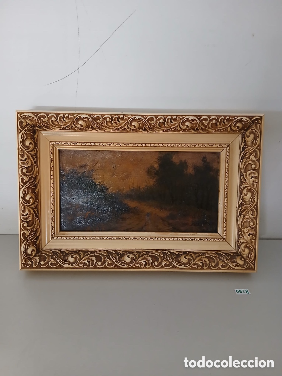 Arte: Cuadro &oacute;leo antiguo paisaje