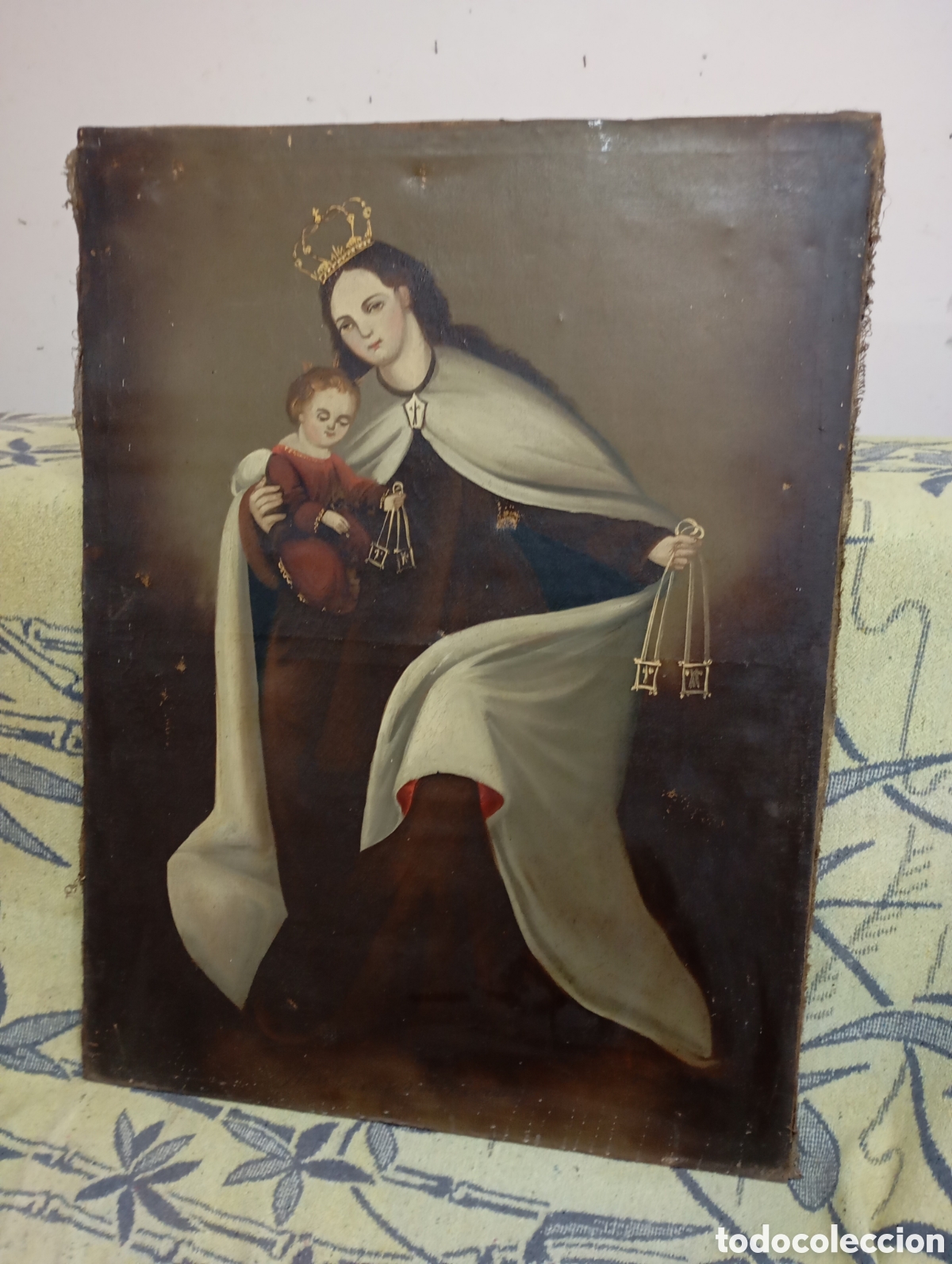 Arte: VIRGEN DEL CARMEN OLEO S.XVIII XIX