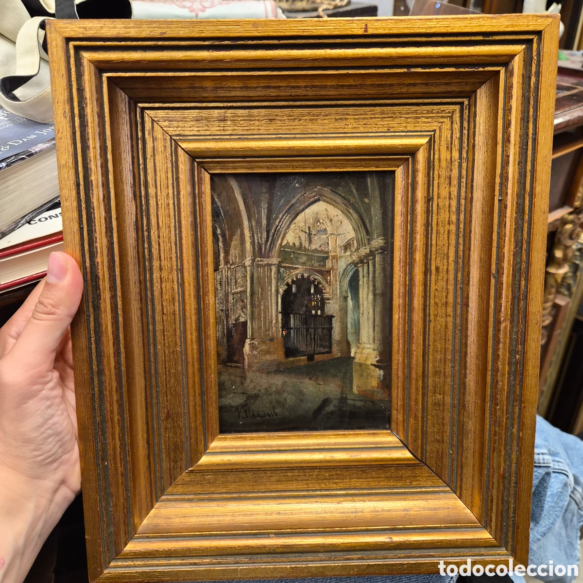 Arte: &Oacute;leo sobre tabla Eugenio Lucas Villaamil (Madrid 1858-1918)