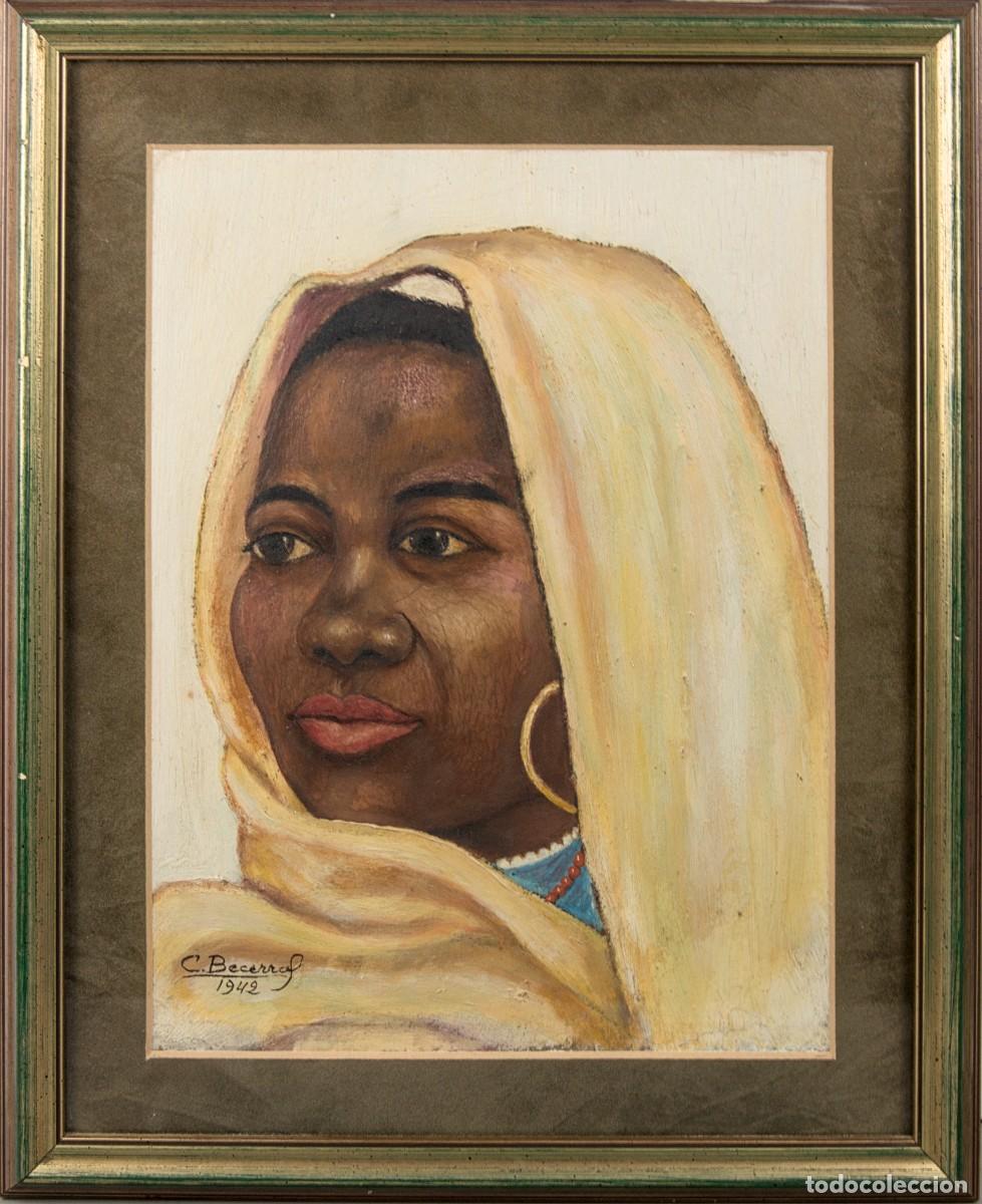 Arte: C. BECERRA | Retrato Femenino | Fechado en 1942 | Pintura de &Eacute;poca