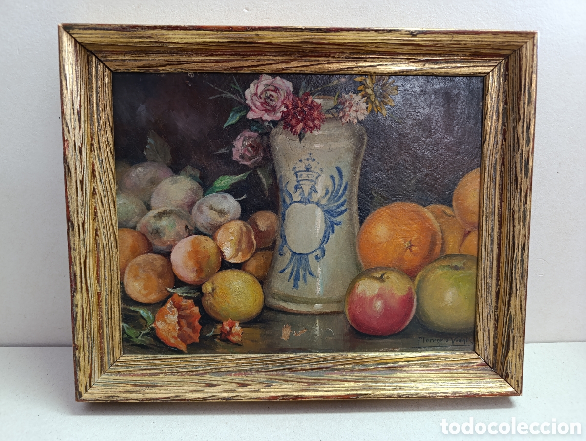 Arte: BODEGON DE FRUTAS Y ALBARELO, FLORENCIO VIDAL 1944.