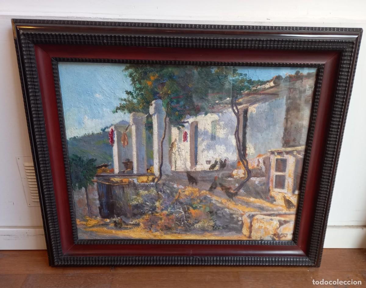 Arte: Oleo sobre lienzo- Escena rural mediterr&aacute;nea -Alexandre Cardunets i Cazorla (1871&ndash;1944)