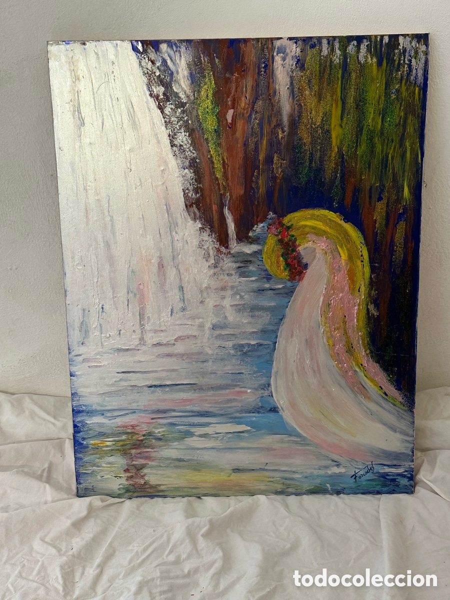 Arte: Mar&iacute;a Dolors Forcades i Vives &oacute;leo sobre tabla firmada enmarcada.