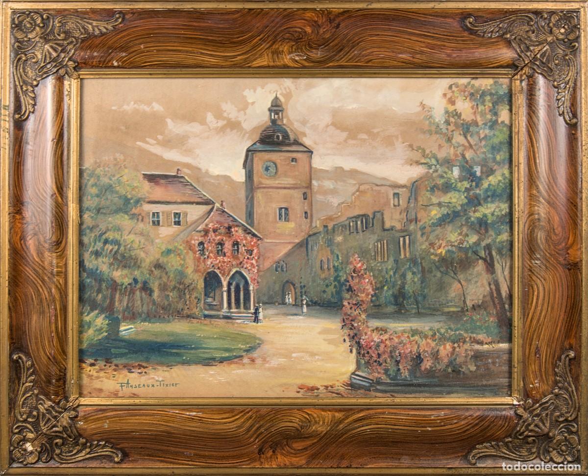 Arte: Pintura Original Fernand Anseaux-Tixier - Paisaje Costumbrista Europeo (S. XX) - Gran Marco &Eacute;poca