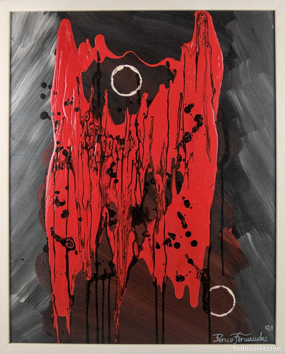 Arte: Cuadro Original Perico Fern&aacute;ndez (1990) - Expresionismo Abstracto Dripping - Arte y Boxeo