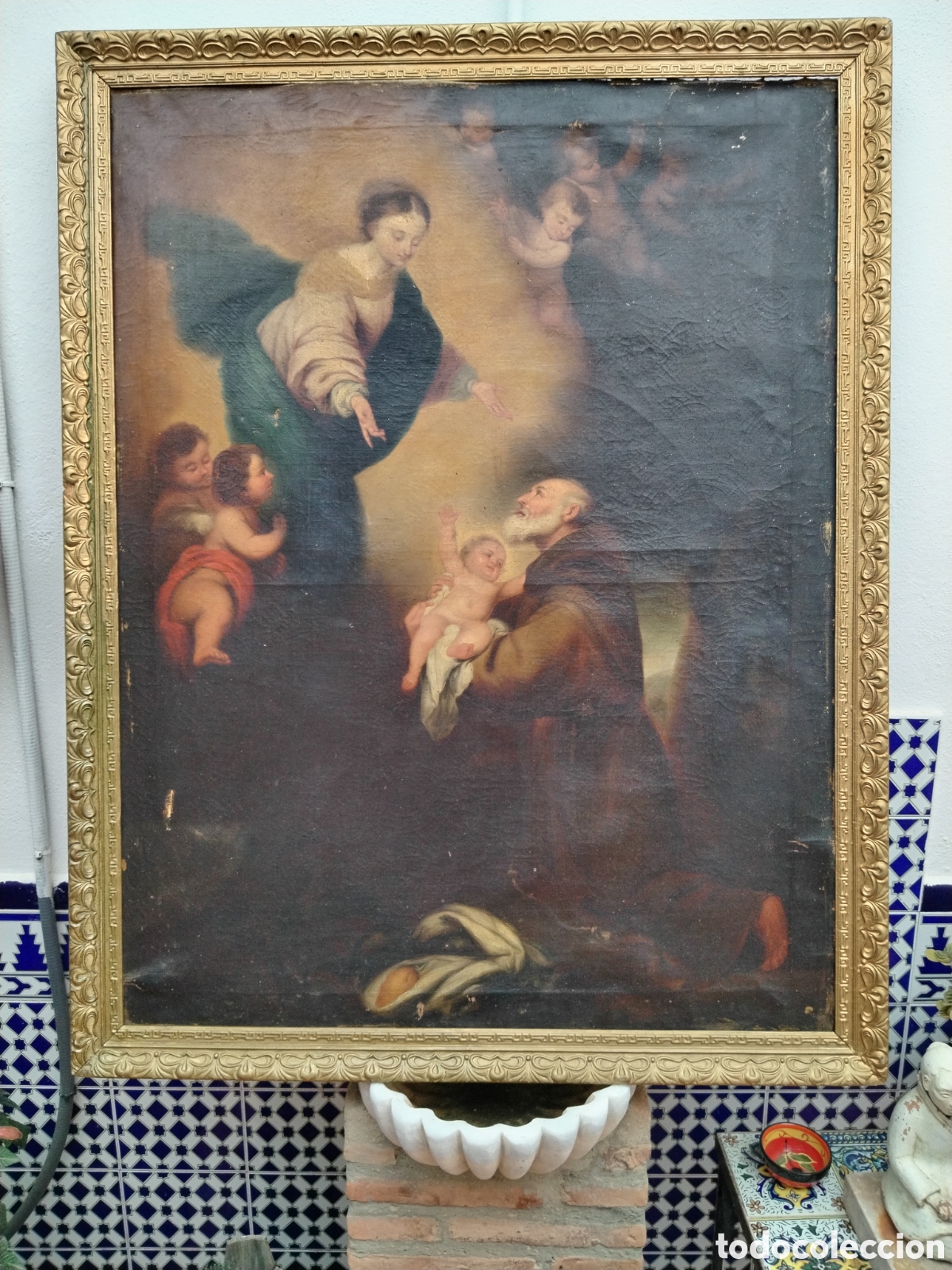 Arte: &Oacute;leo sobre lienzo del siglo XIX. No aprecio firma.