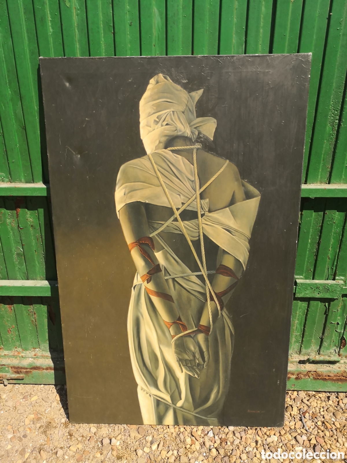 Arte: Bandage, Shibari, &oacute;leo lienzo firmado Turrion 97 medida 116X73 cms