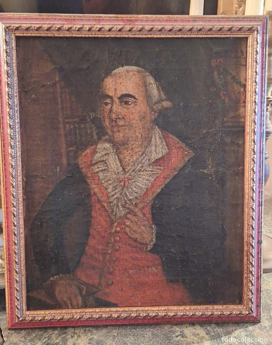 Arte: RETRATO AL OLEO CABALLERO S.XVIII