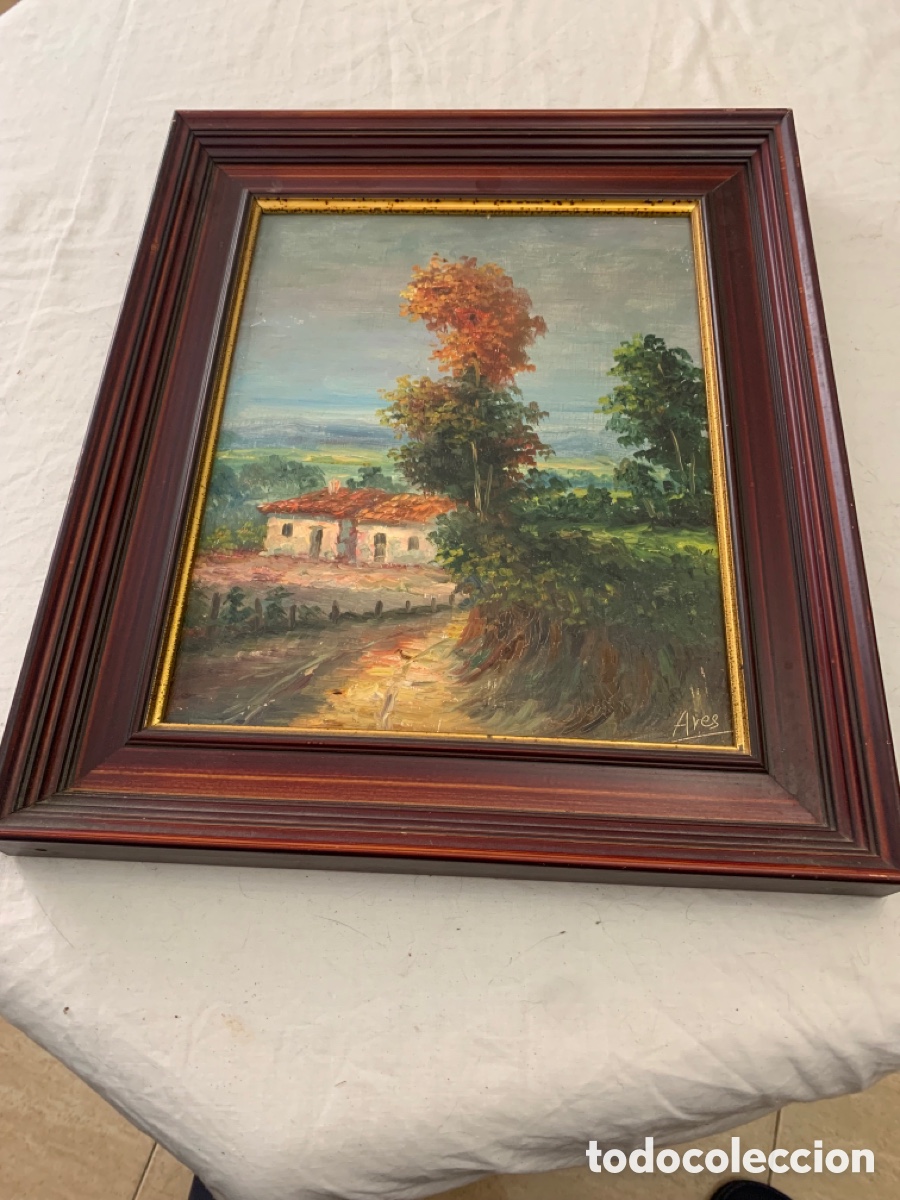 Arte: &Oacute;leo sobre tabla firmado -Ares-ver foto