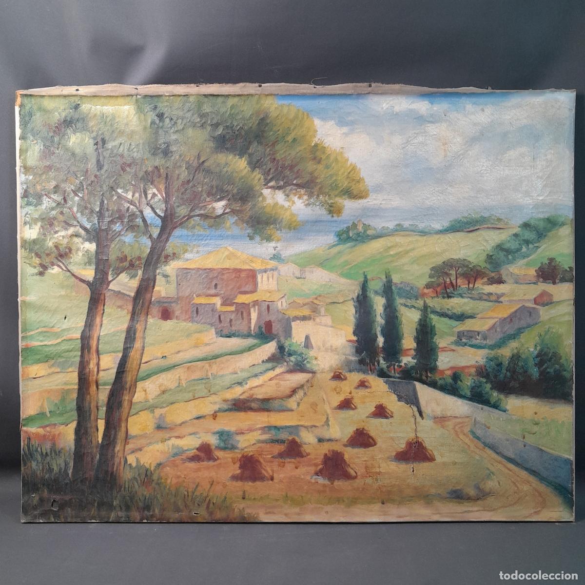 Art: C-1986. ARTISTA AN&Oacute;NIMO. &Oacute;LEO SOBRE LIENZO. PAISAJE RURAL. MEDIADOS S. XX.