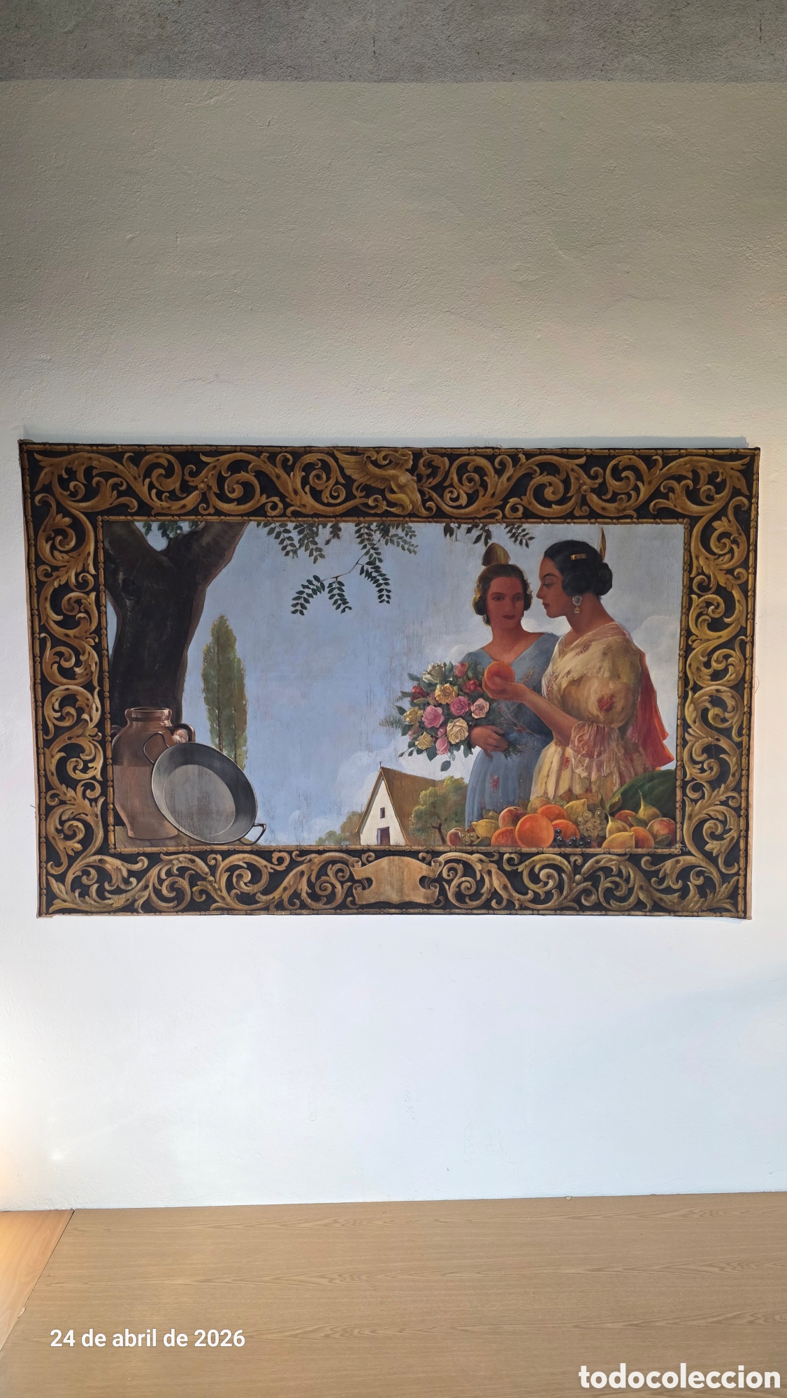 Arte: Cuadro antiguo 1938 tem&aacute;tica falleras - Foto 1