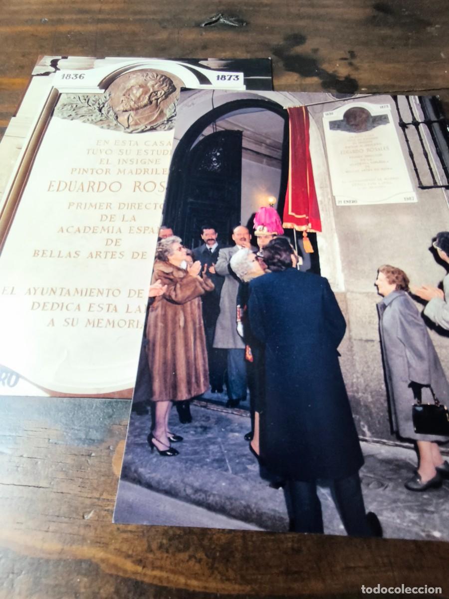 Arte: DOS FOTOS- 21 ENERO 1987 - INAUGURACI&Oacute;N DE PLACA EN MEMORIA DEL PINTOR EDUARDO ROSALES EN MADRID