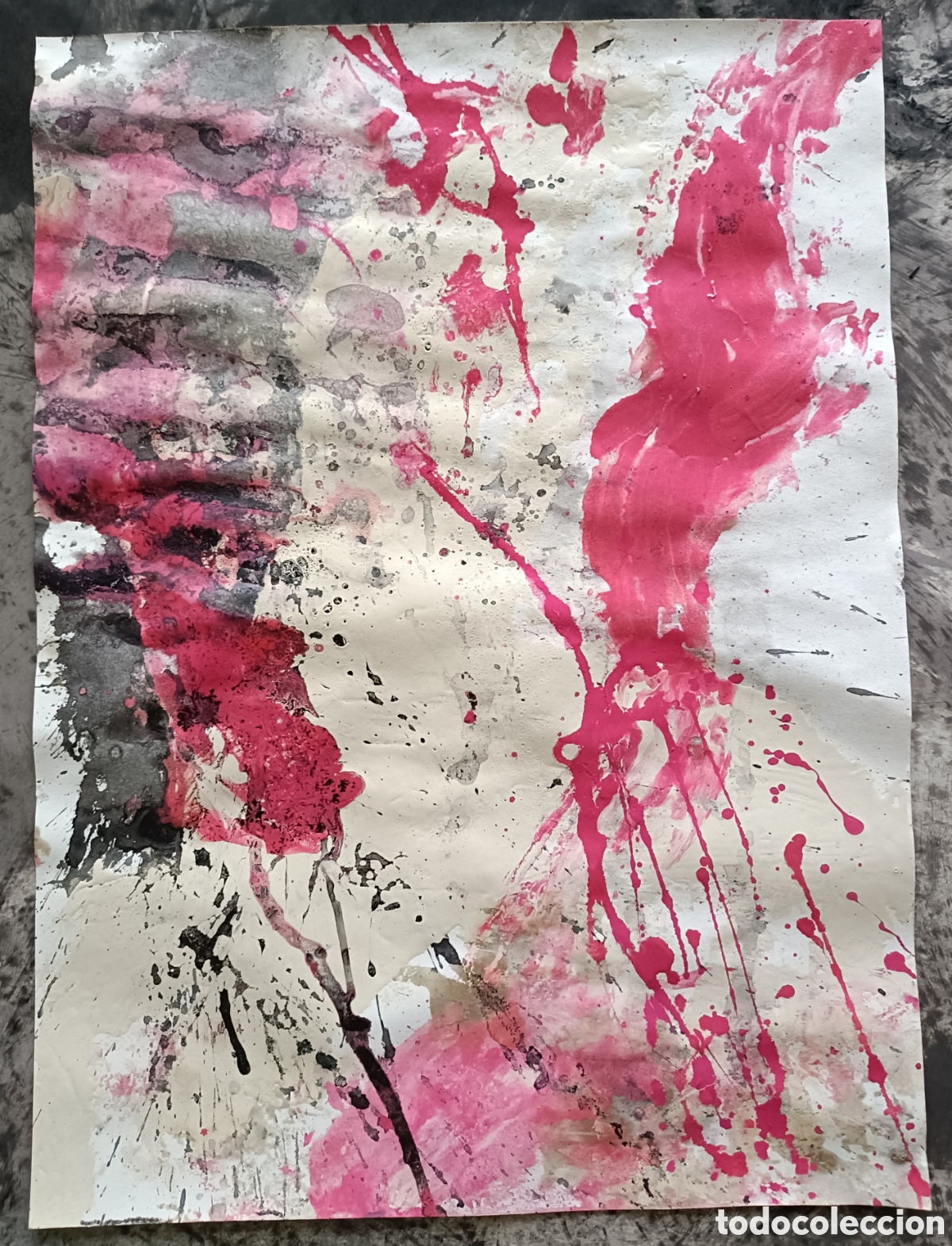 Arte: Pintura abstracta. T&eacute;cnica mixta sobre papel