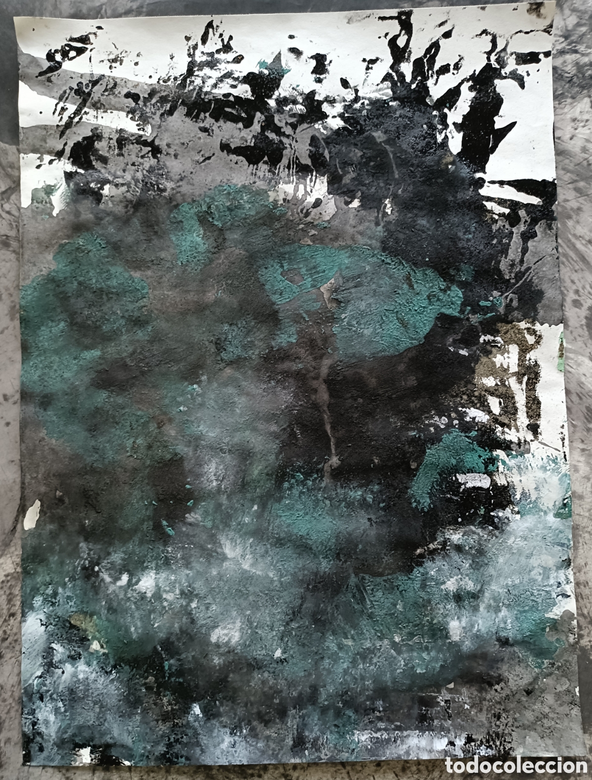 Arte: Pintura abstracta. T&eacute;cnica mixta sobre papel
