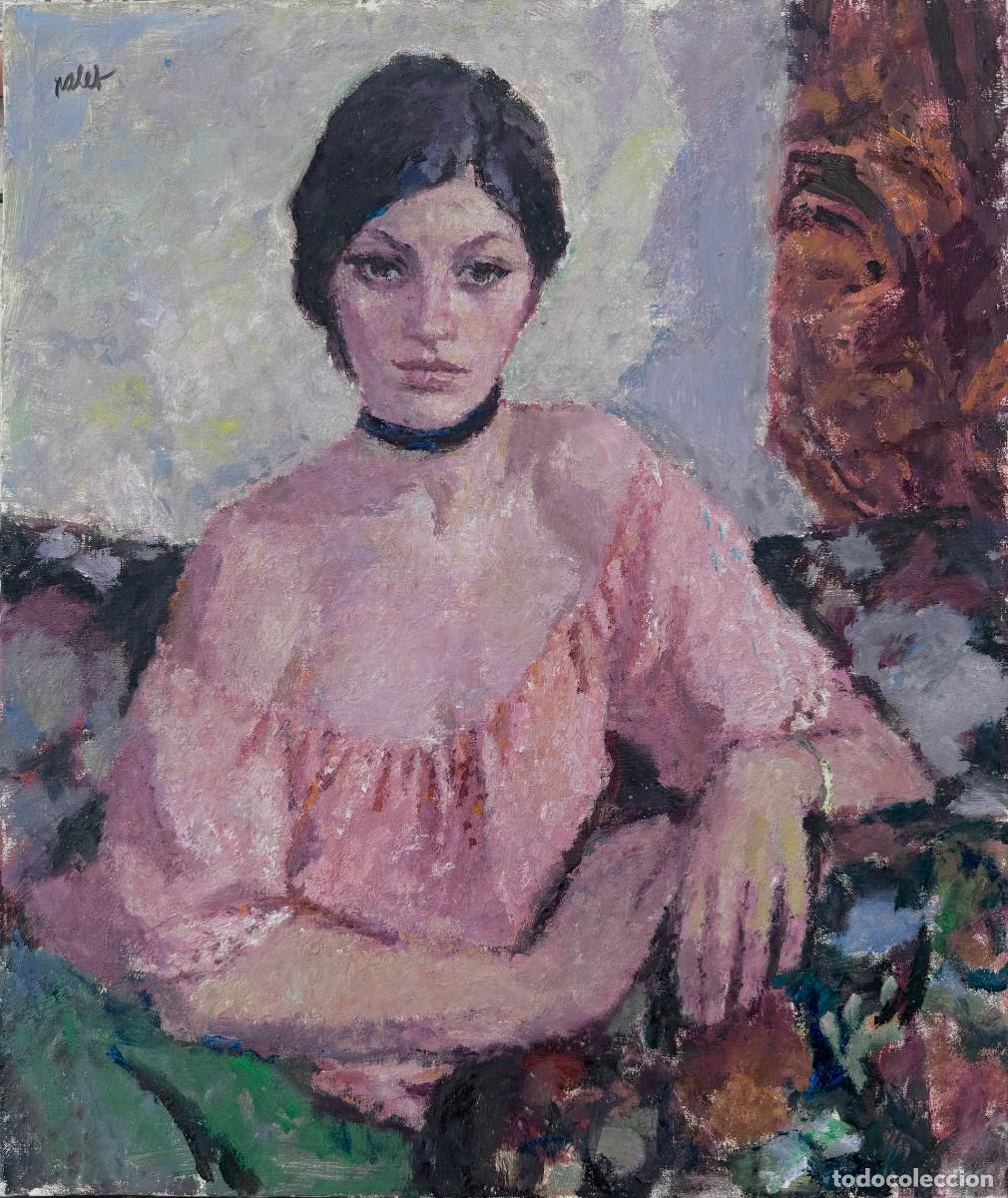 Arte: Joan Palet Batiste &ndash; Retrato femenino &ndash; &Oacute;leo sobre lienzo firmado &ndash; 55x46 cm &ndash; 1982