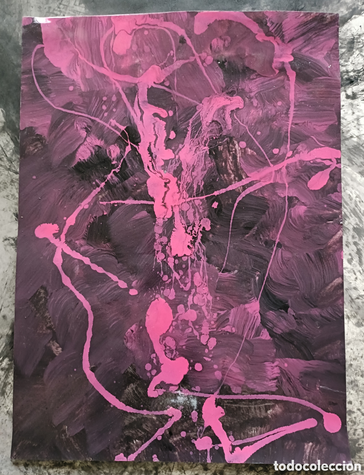 Arte: Pintura abstracta. T&eacute;cnica mixta sobre papel