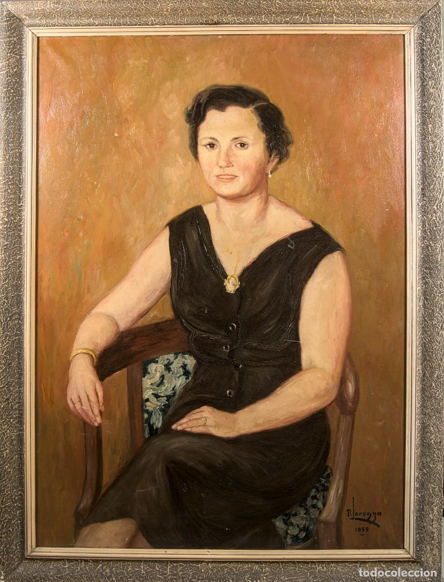 Arte: ATRIBUIDO A ROGELIO LORENZO | Retrato Femenino (1955) | &Oacute;leo sobre Lienzo | Escuela Realista Espa&ntilde;ol