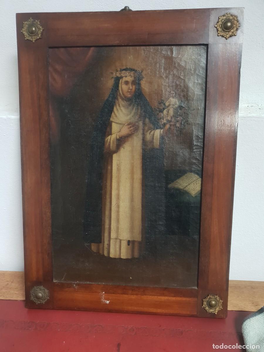 Arte: Santa rosa de lima escuela cuzque&ntilde;a siglo xix oleo sobre lienzo