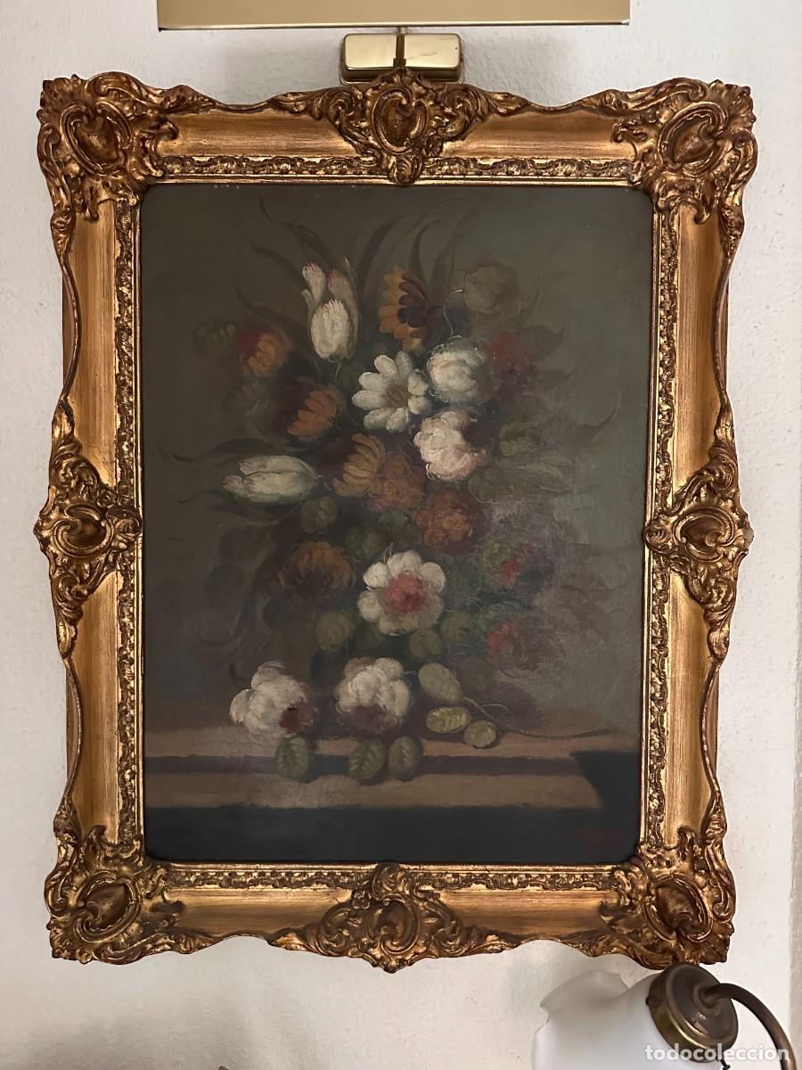 Arte: &Oacute;leo sobre Lienzo de IRA MONTE (Escuela Espa&ntilde;ola, S. XX) - Marco Dorado Ornamentado