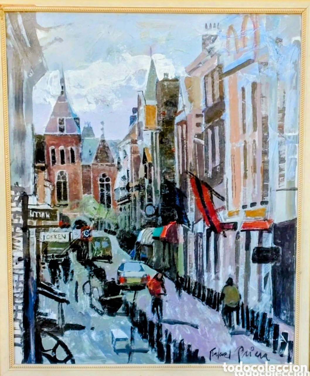 Kunst: RAFAEL GRIERA CALDERON OLEO TELA 61X50. TEMA URBANO CIUDAD DE HOLANDA