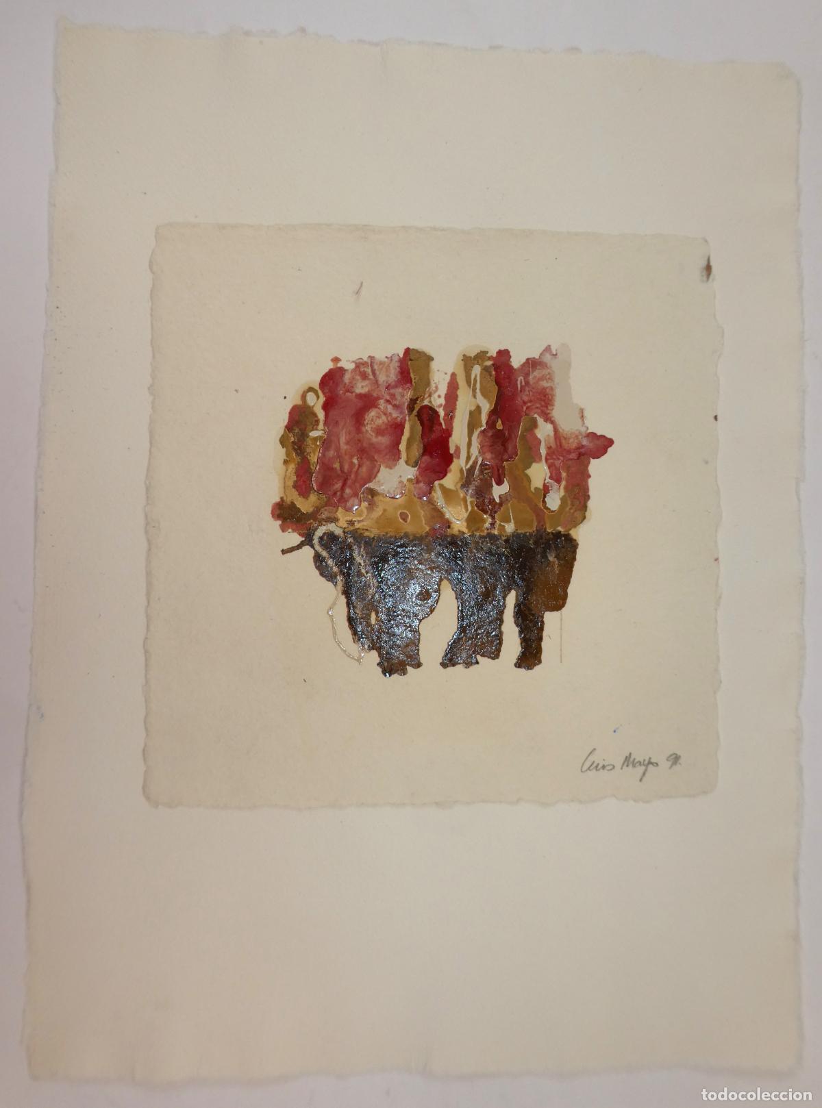 Arte: Oleo firmado Luis Mayo 91 , mide 22X22 cm. y 41X30 cm total