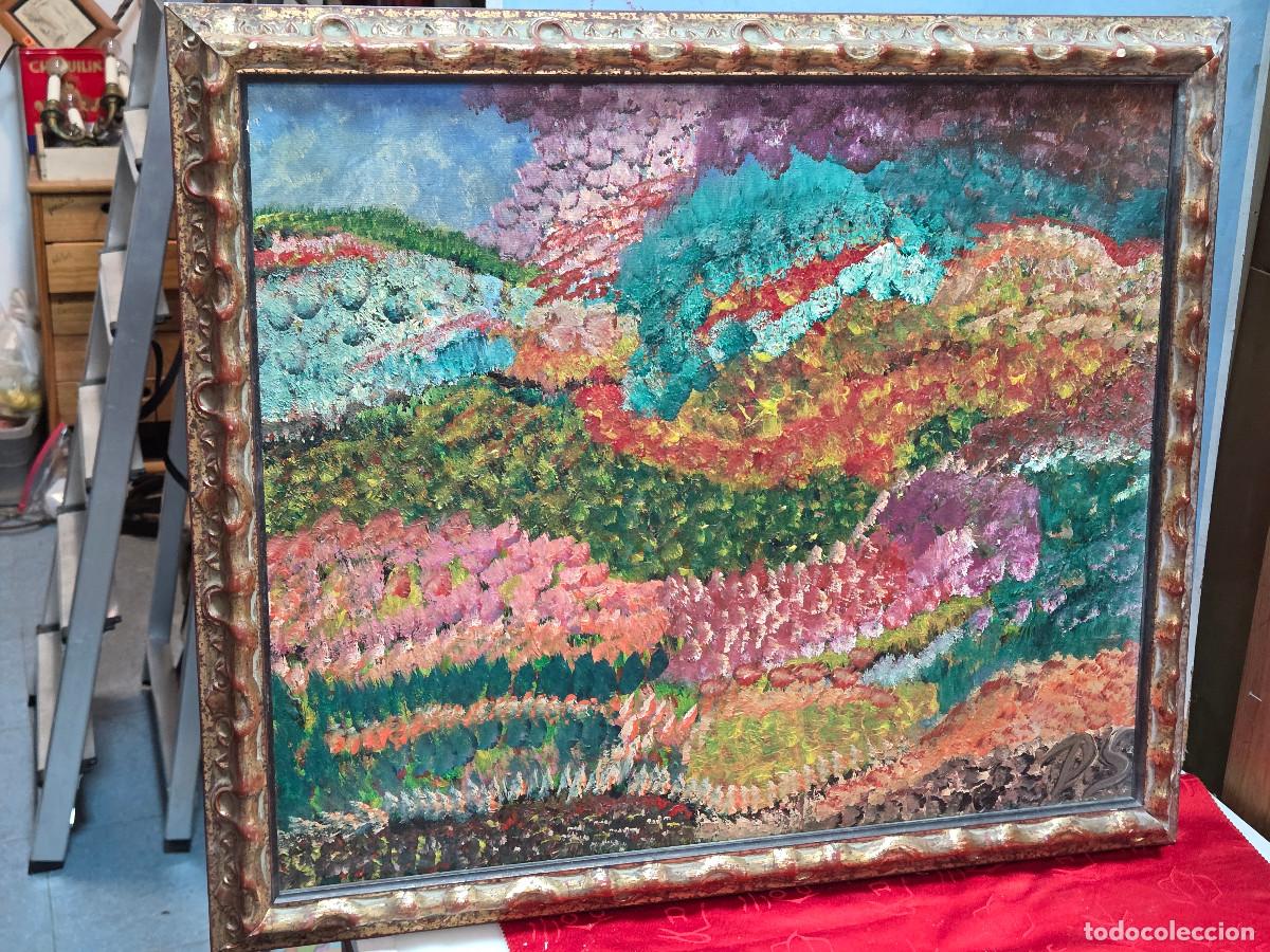 Arte: cuadro al oleo y marco antiguo