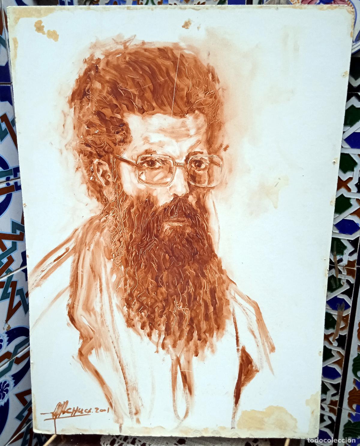 Arte: MANUEL MACHUCA (Benacaz&oacute;n, 1959): &rdquo;Retrato de artista flamenco&rdquo;. Grisalla.