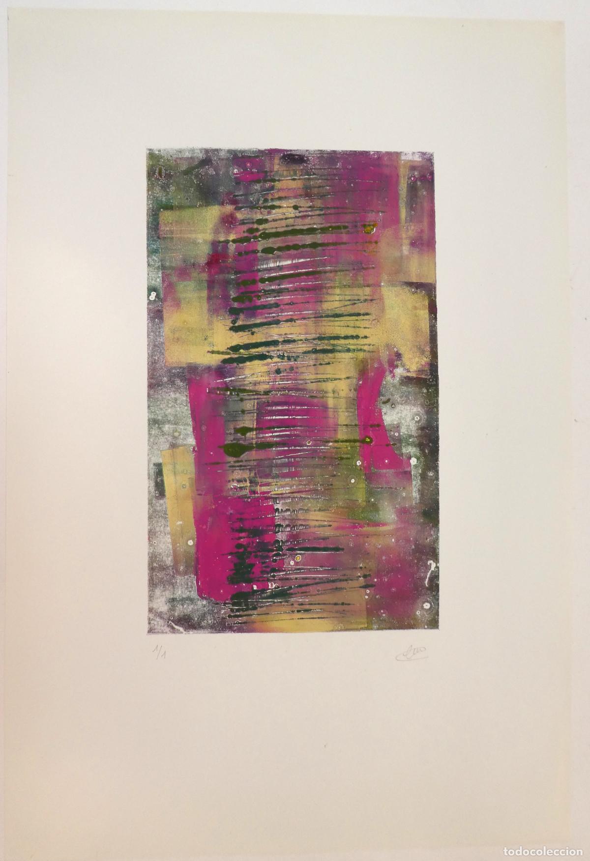 Arte: Monotipo firmado, mide 52X35 cm.