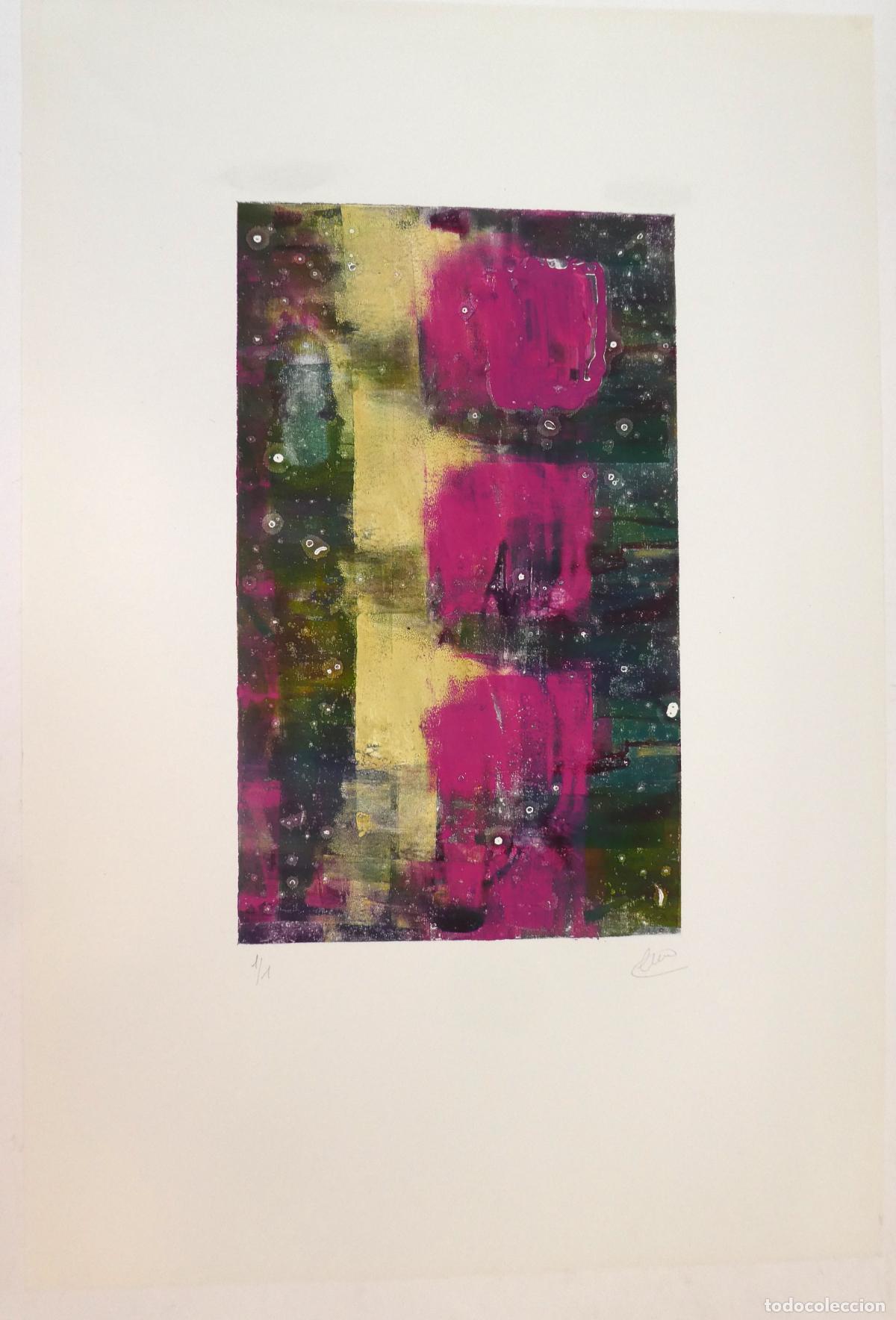 Arte: Monotipo firmado, mide 52X35 cm.