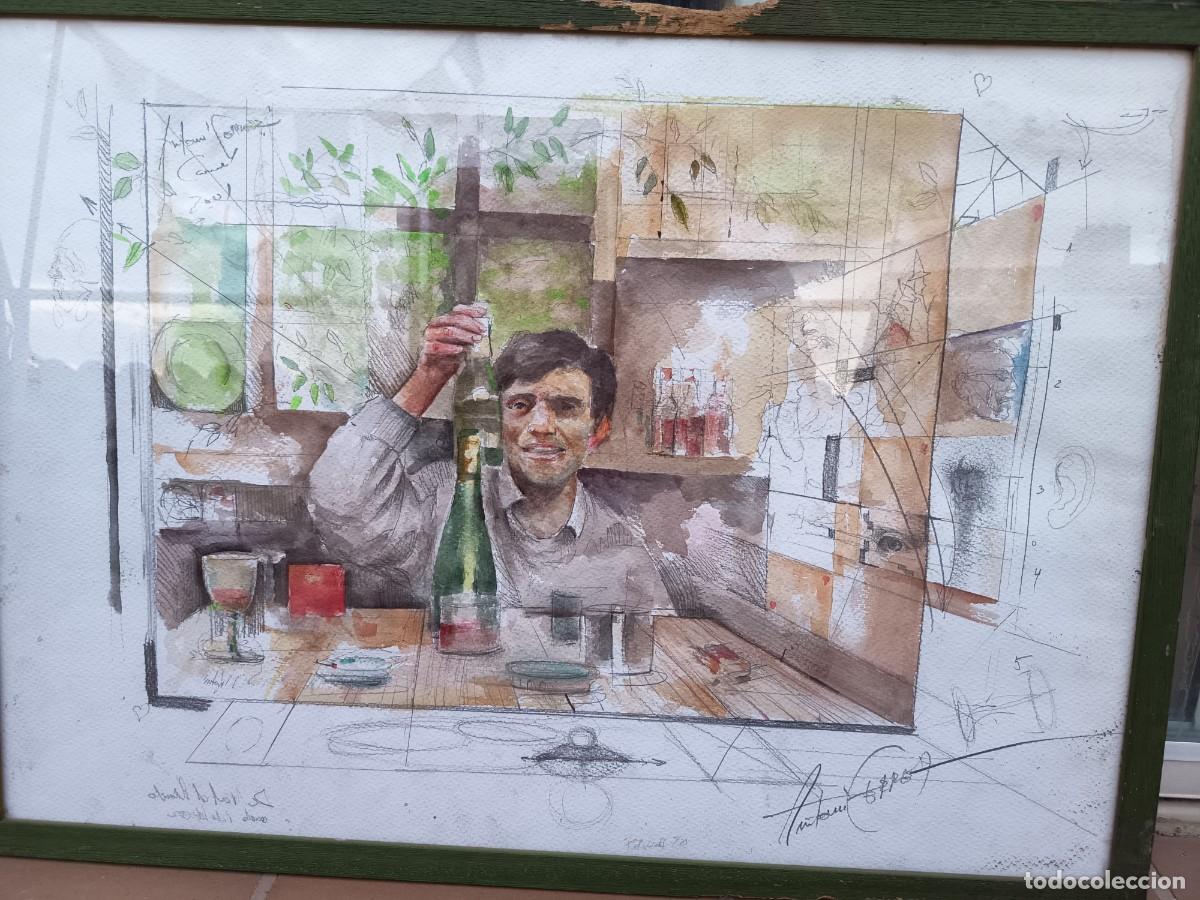 Arte: Lot de tres obres originals d'Antoni Ferrer i Carn&eacute;. Cr&ograve;nica del barri antic de Manresa (2001-2002)