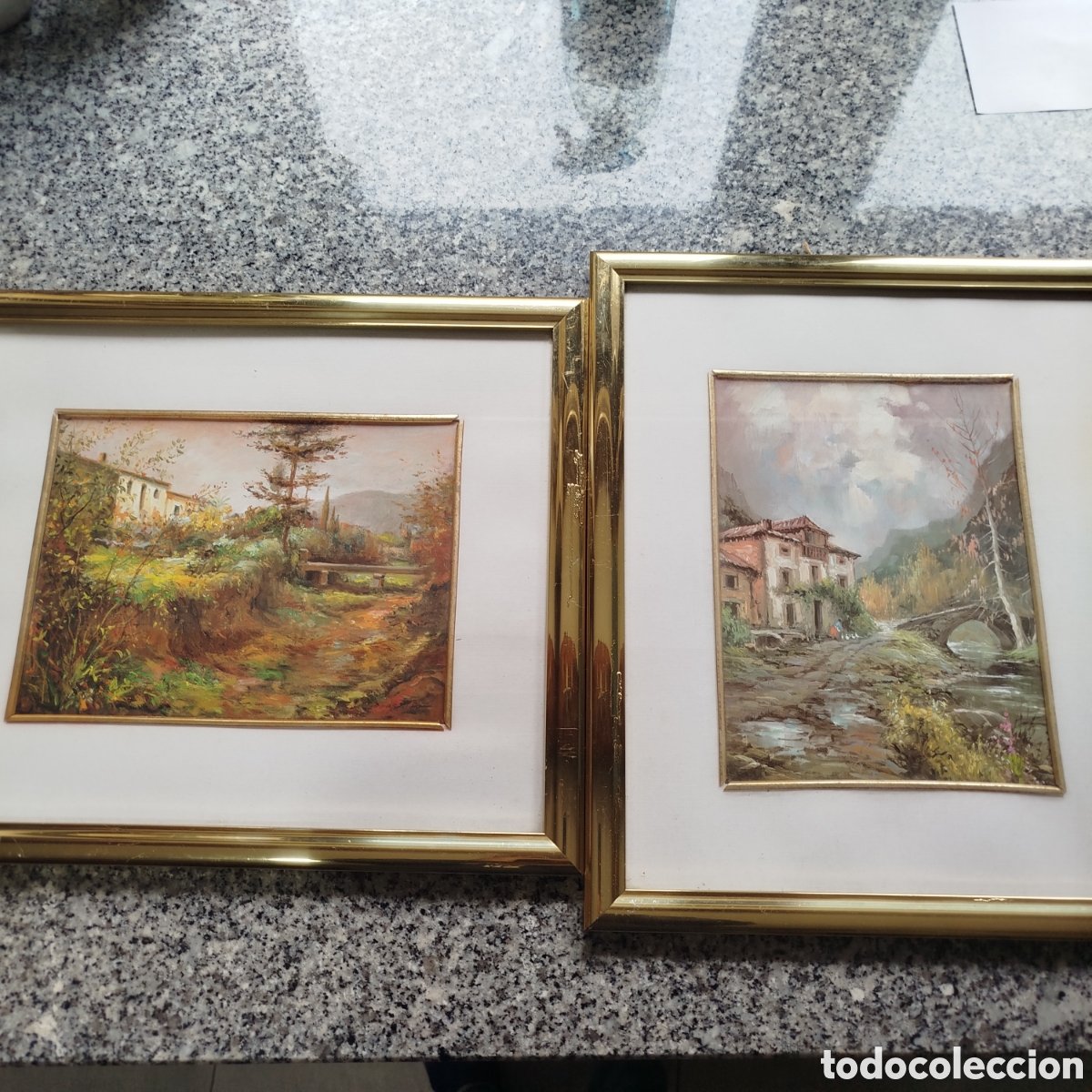 Arte: Lote 2 cuadros de paisajes pintados