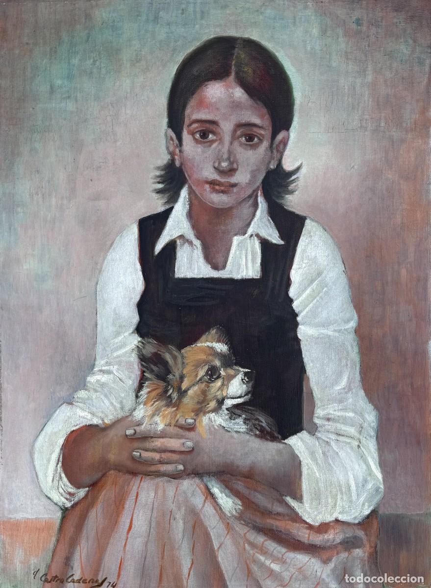 Arte: Jos&eacute; Antonio Castro Cadenas &ndash; Retrato psicol&oacute;gico de ni&ntilde;a con perro, &oacute;leo sobre lienzo 1974