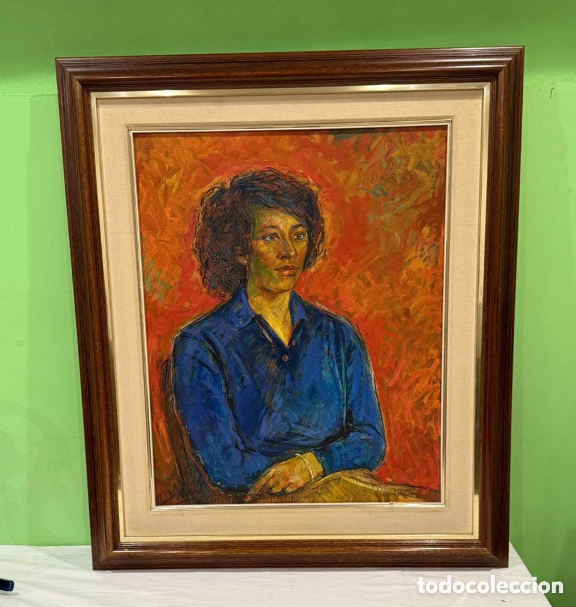 Arte: CLAUDIO SILVEIRA SILVA &Oacute;LEO SOBRE LIENZO RETRATO FEMENINO 1984 FIRMADO