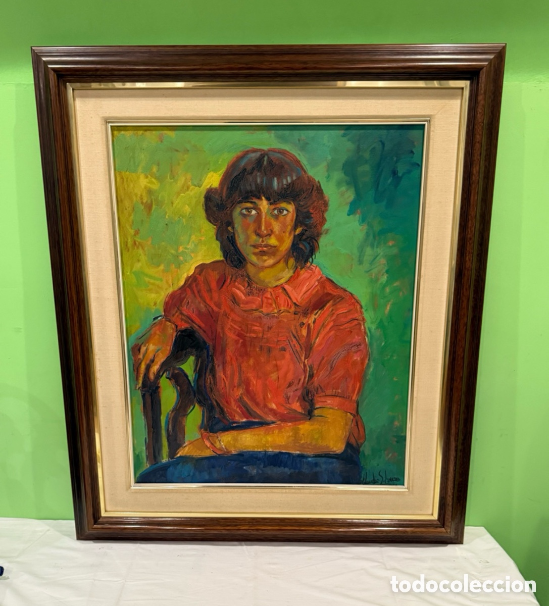 Arte: CLAUDIO SILVEIRA SILVA &Oacute;LEO SOBRE LIENZO RETRATO FEMENINO 1983 FIRMADO