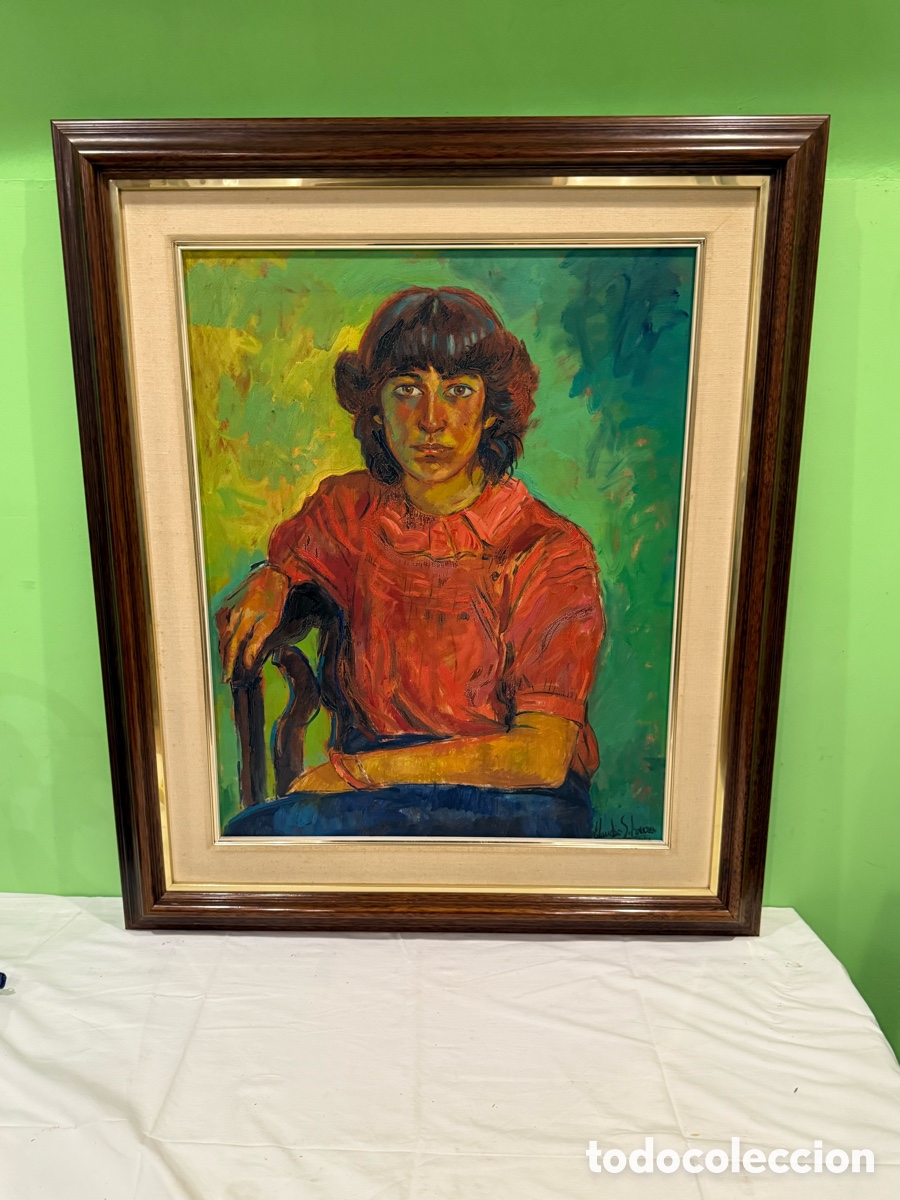 Arte: CLAUDIO SILVEIRA SILVA &Oacute;LEO SOBRE LIENZO RETRATO FEMENINO 1983 FIRMADO