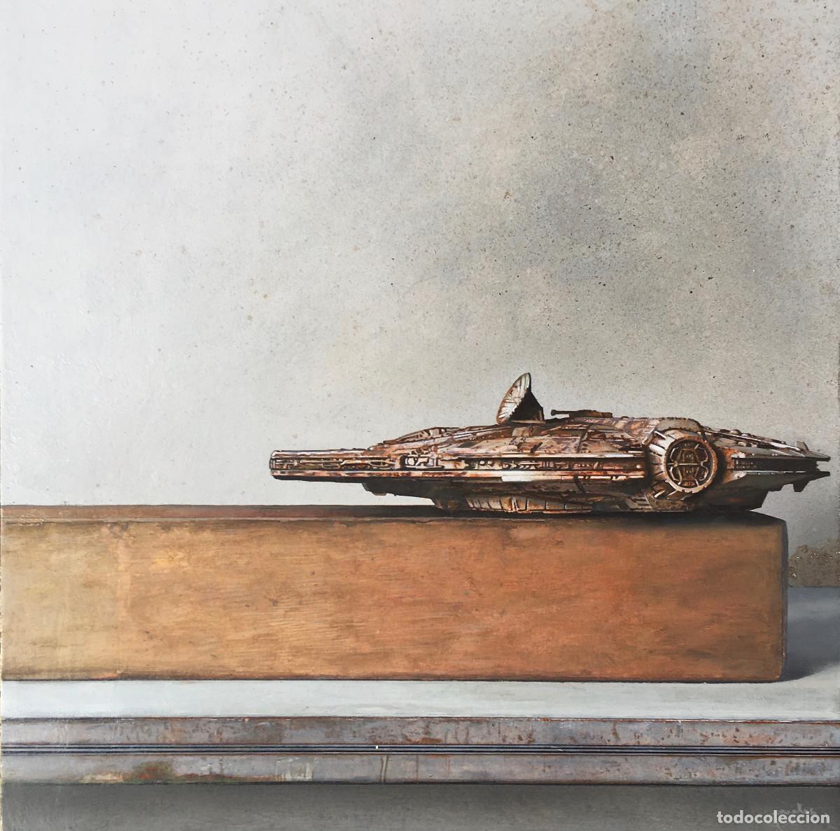 Arte: Serie &oacute;xido (&oacute;leo, 30x30 cm.) Star Wars, Halc&oacute;n Milenario